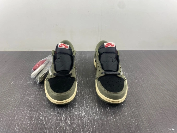 Bmlin OLIVE' AIR SCOTT 1 JORDAN OG LOW DM7866-002 TRAVIS SP 'BLACK X 0717
